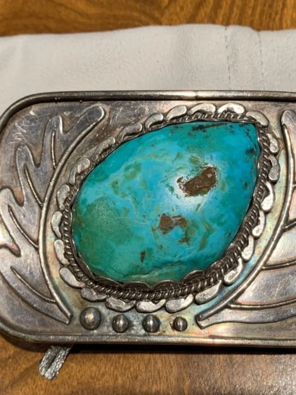 Turquoise Belt Buckle - sterling silver